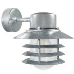 Nordlux Vejers Applique Murale Acier Galvanisé et Verre Gris | IP54 - Convient pour E27