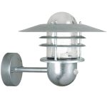 Nordlux Agger Applique Murale Acier et Verre Gris | IP54 - Détecteur de Mouvement et de Lumière - Convient pour E27