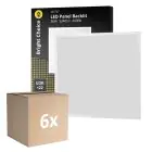 Lot 6x Bright Choice Panneau LED Backlit 36W 3240lm - 840 Blanc Froid | 60x60cm - UGR 