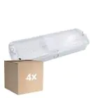 Lot 4x Noxion LED Emergency Bulkhead Blanc 8.5W 500lm - 865 Lumière Du Jour | Éclairage De Secours 3 Heures - incl. 4 directions